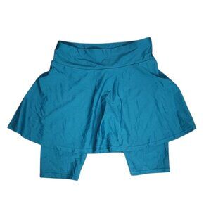 Calypsa by Modli Skirted Swim Leggings Capri Womens Size S Small Blue Modesty